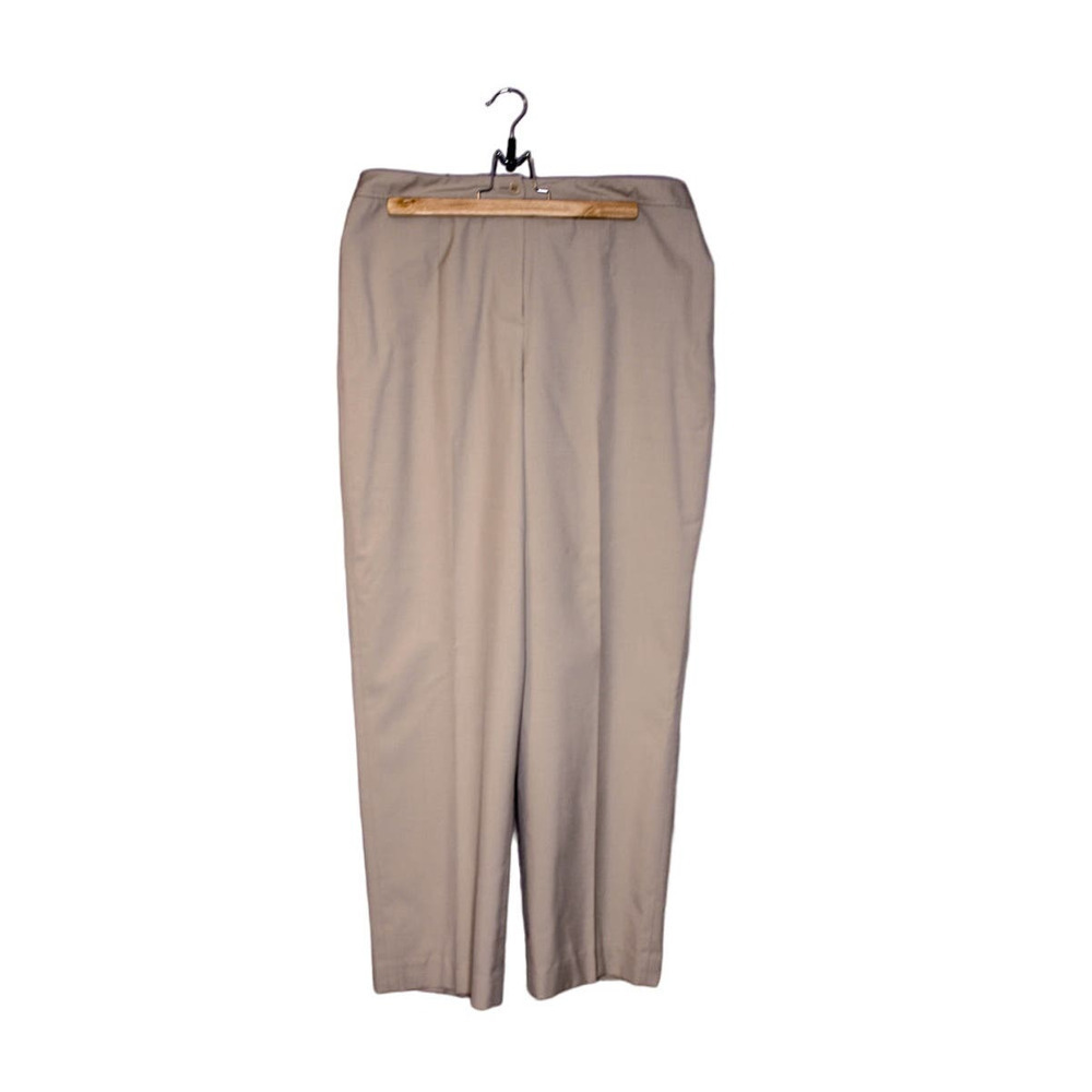 Talbots Stretch Dress Pants Trousers Wool Silk Tan Beige Size 12